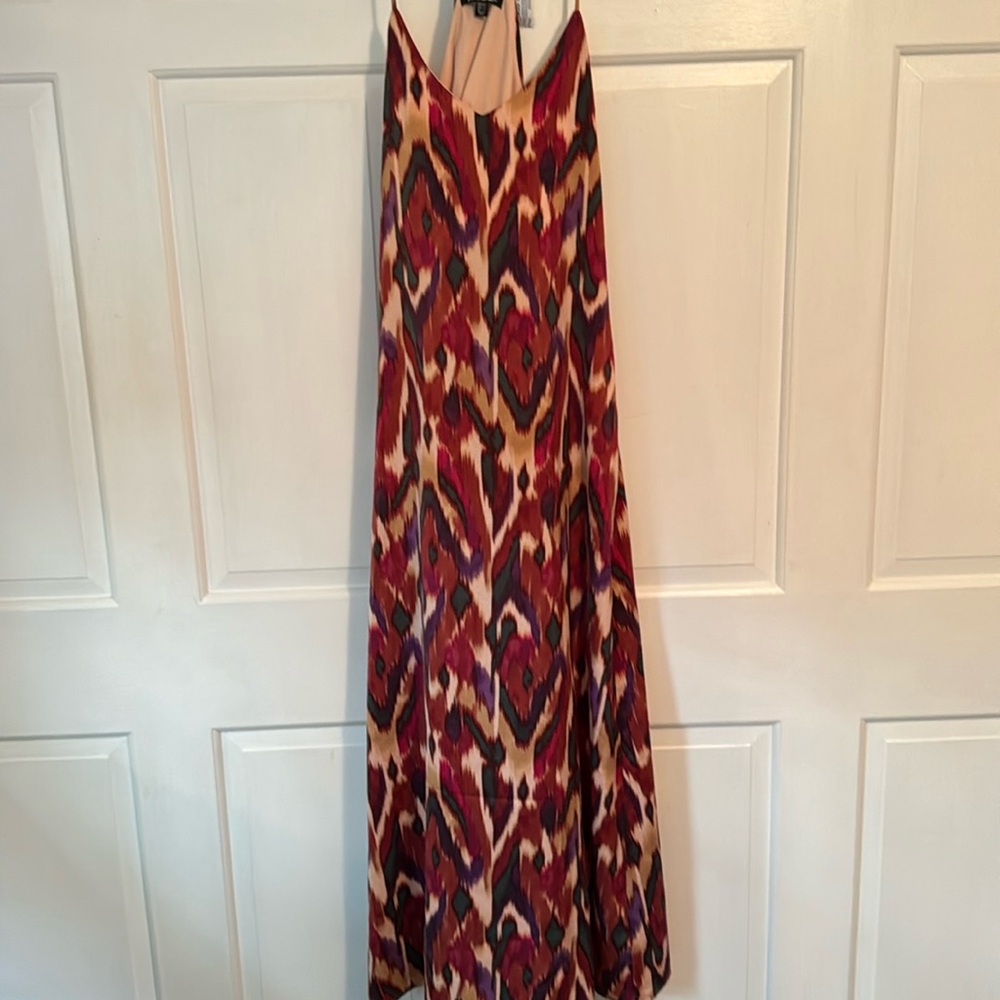 Nicole Miller spaghetti strap patterned maxi dress